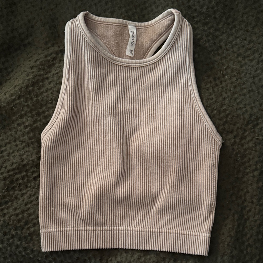 Zenana Ribbed Oatmeal Tank Top